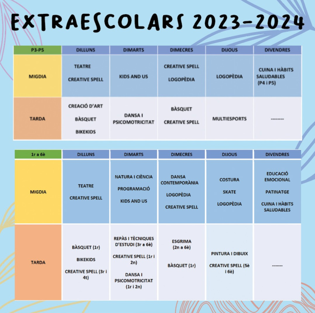 Extraescolars 2023-2024